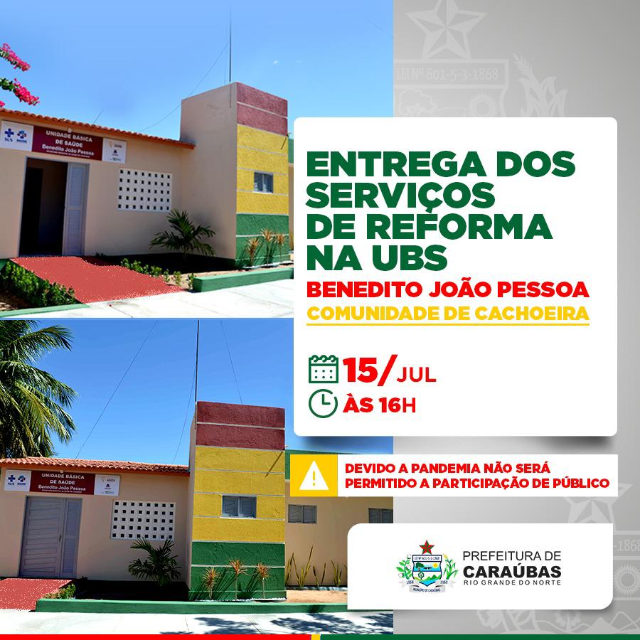 Prefeitura de Caraúbas entrega nesta quarta-feira UBS da Cachoeira totalmente reformada