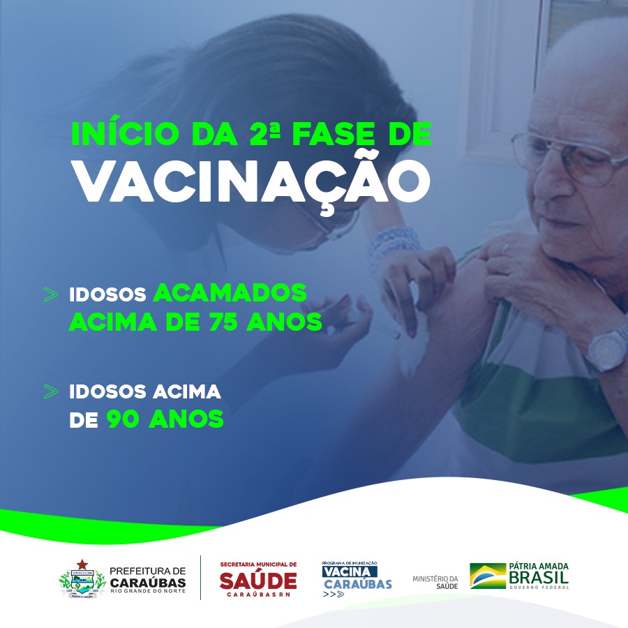 Prefeitura de Caraúbas inicia vacinação contra Covid-19 em idosos acamados