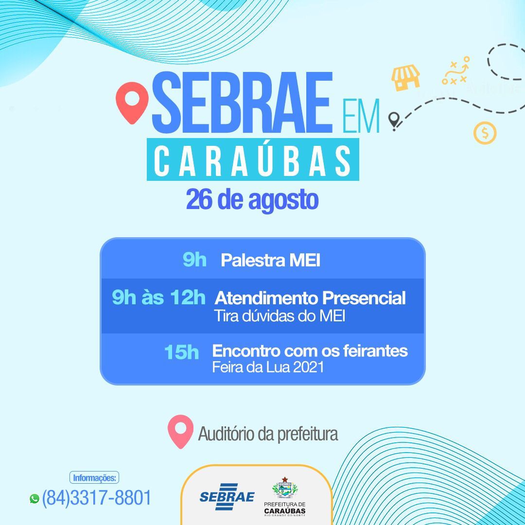 Prefeitura de Caraúbas realizará encontro com empreendedores e Sebrae nesta quinta-feira