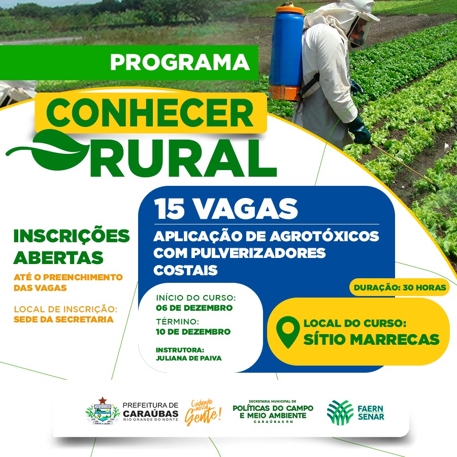 Prefeitura de Caraúbas em parceria com Senar e Faern disponibiliza mais dois novos cursos em Caraúbas